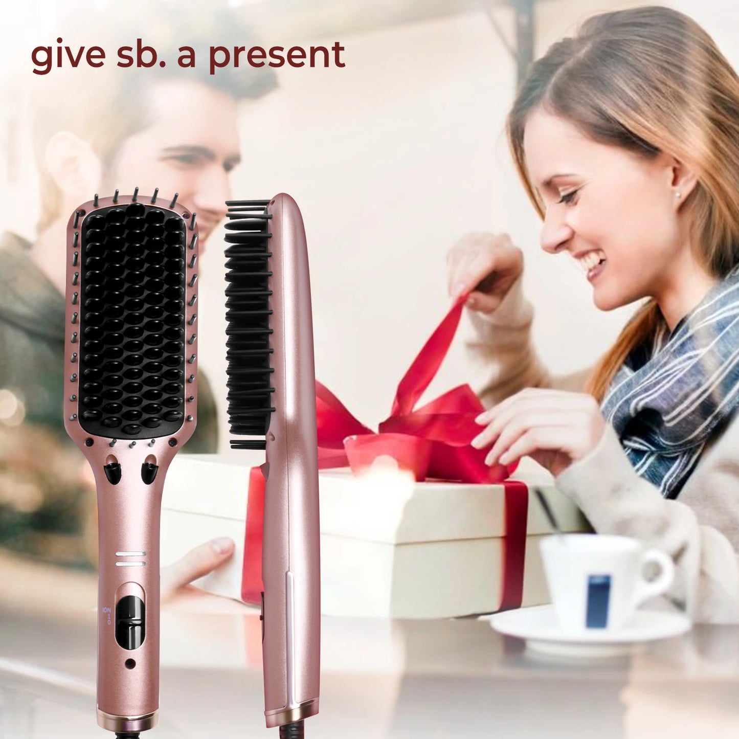 UKLISS Professional Tourmaline Ceramic Hair Straightening Brush – Model WT-020