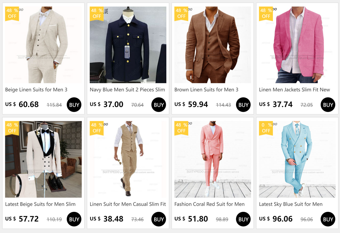 TPSAADE Men’s Smart Casual 2-Piece Suit – Stylish Wedding Jacket & Pant Set