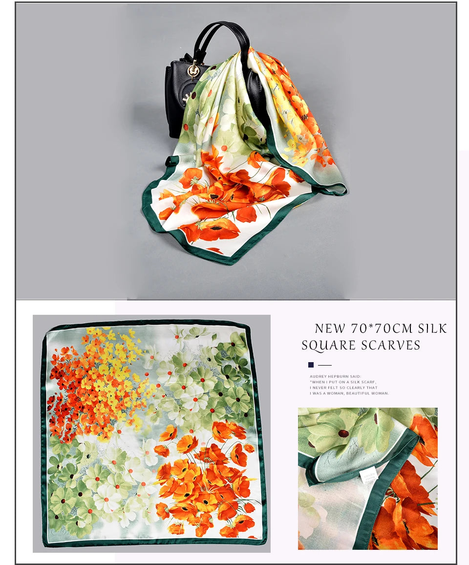 BYSIFA Multifunctional Fashion Scarf - Striped Satin Square Shawl for All Seasons