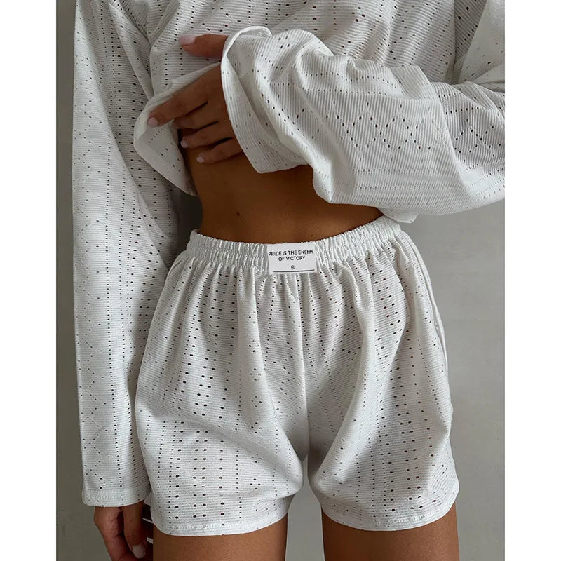 CYSAYS Women’s Casual Pullover Top with Hollow Out Details & Flare Sleeves – Summer 2024 Collection