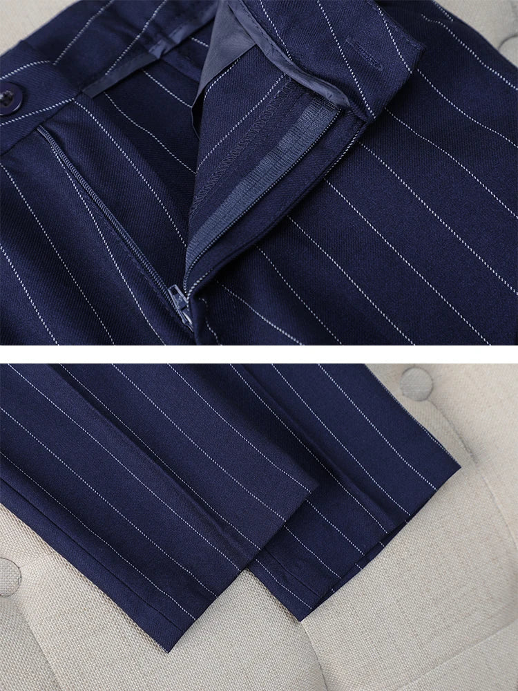 YUCHENSHANG Women's Office Lady Striped Pant Suit – Autumn/Winter Collection