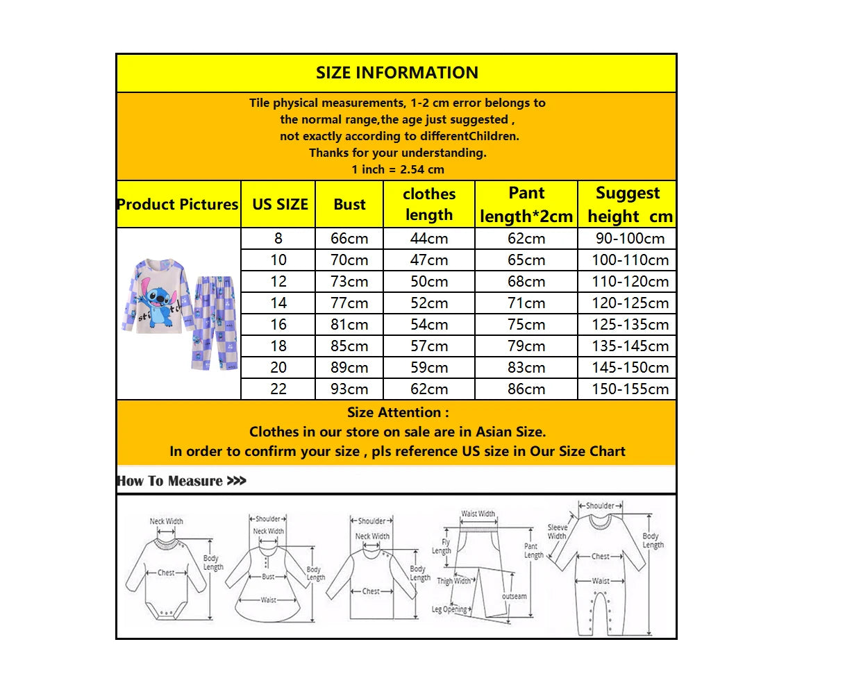 Disney Kids' Cartoon Pajamas – Winter Collection for Ages 4-6