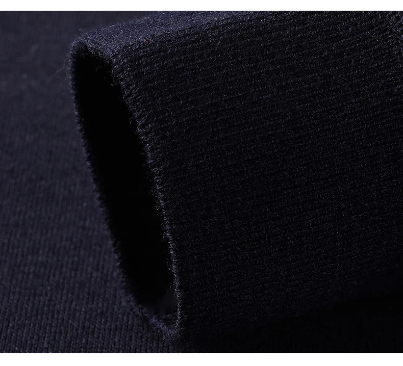 NoEnName_Null Men's Casual Pullover – Wool & Lycra Blend with Turn-Down Collar