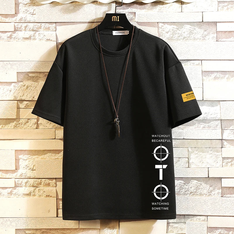 Solid Color Casual Polyester T-Shirt for Men – Comfortable & Stylish