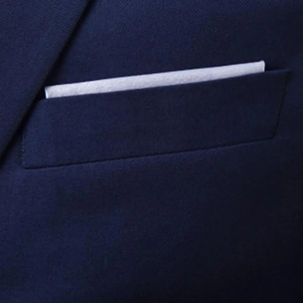 NoEnName_Null Men's Formal Suit - Cotton & Polyester Blend, Straight Fit, Single Breasted