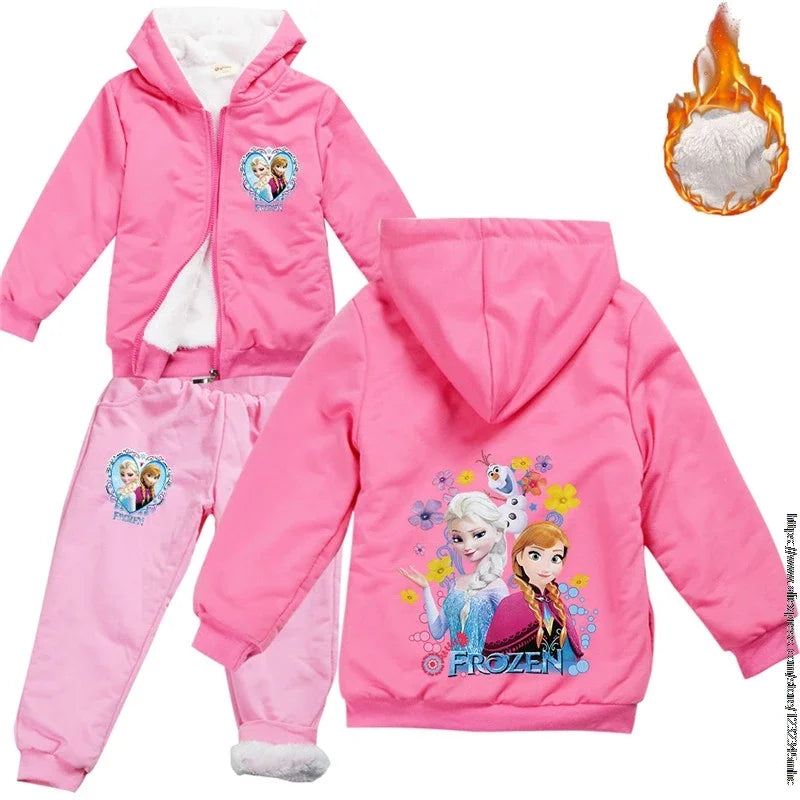 Disney Kids' Cartoon Hooded Pullover Set – Winter Coat for Boys and Girls (Ages 7-13)