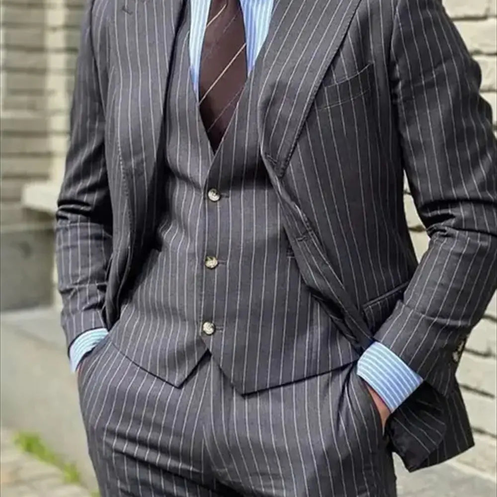 Smart Casual Men's Suit - Premium Cotton & Wool Blend for Business Attire