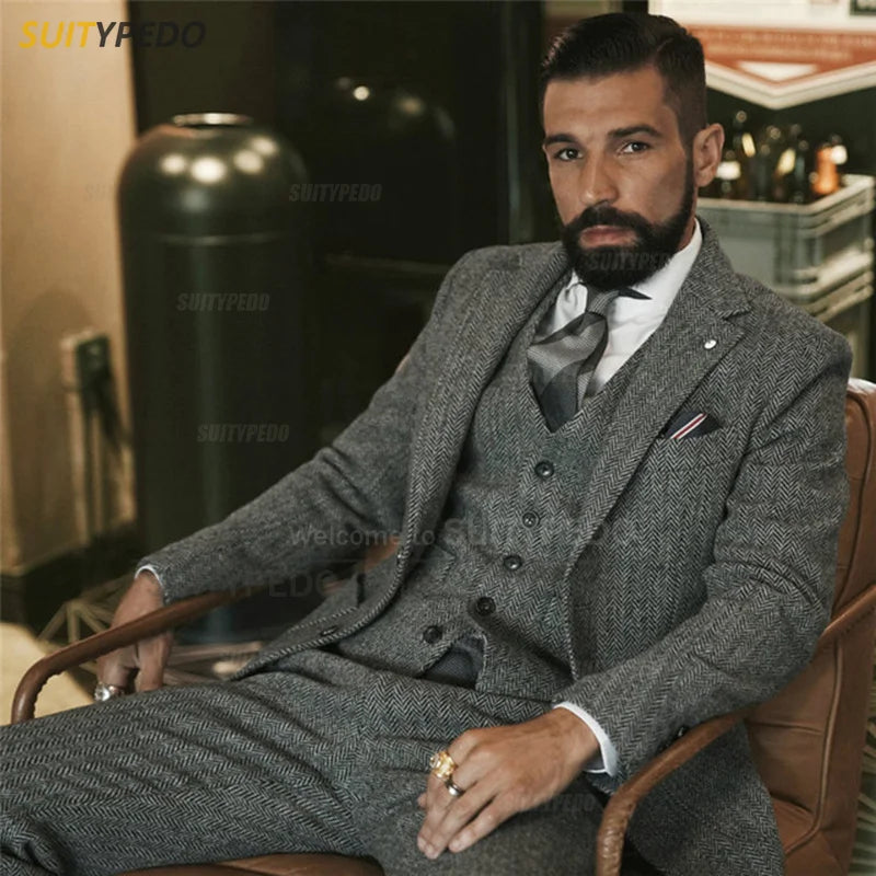 TPSAADE Men’s Smart Casual 2-Piece Suit – Stylish Wedding Jacket & Pant Set
