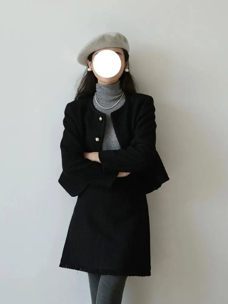 Miss Tough Women's Casual A-Line Mini Dress with Bow, Ruched & Lace Decoration – Autumn/Winter Collection