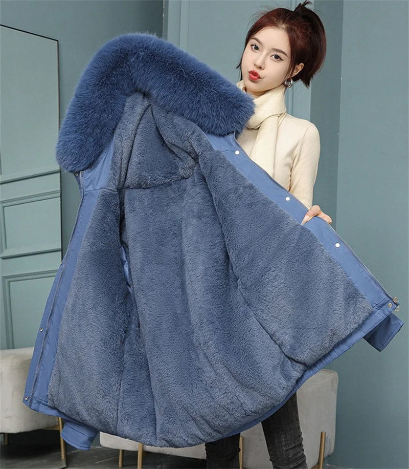 Women's Thick Hooded Winter Jacket - Warm & Stylish