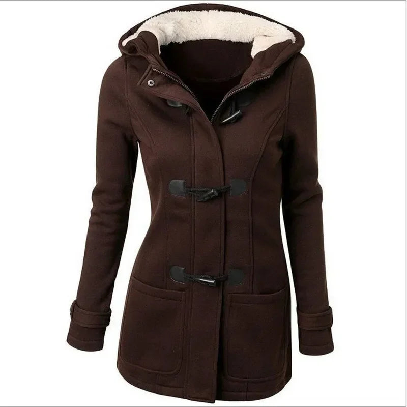 Women's Hooded Zip-Up Sweatshirt – Casual Loose Fit with Pockets for Autumn/Winter