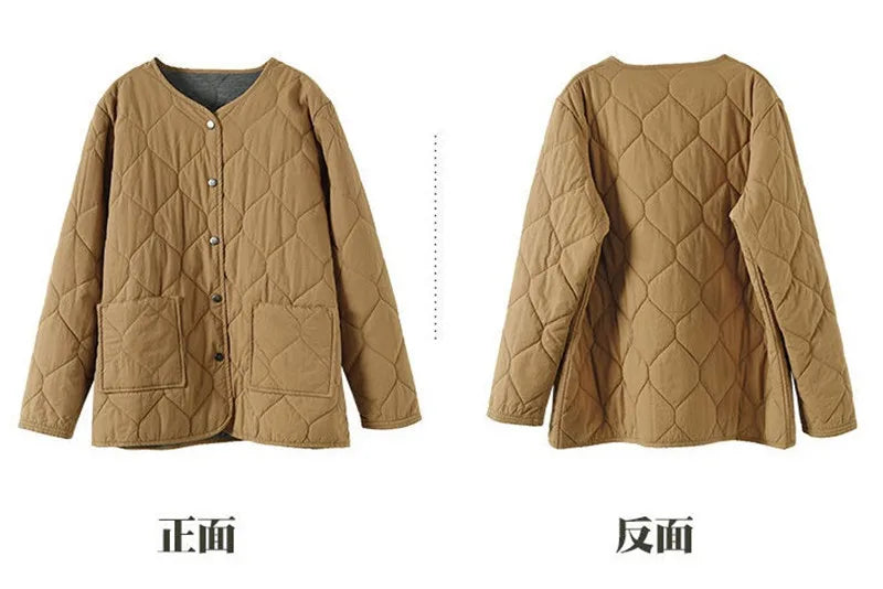 LUO. TAO. FUSH I Women's Winter Office Lady Coat – Single-Breasted Buttoned Short Jacket
