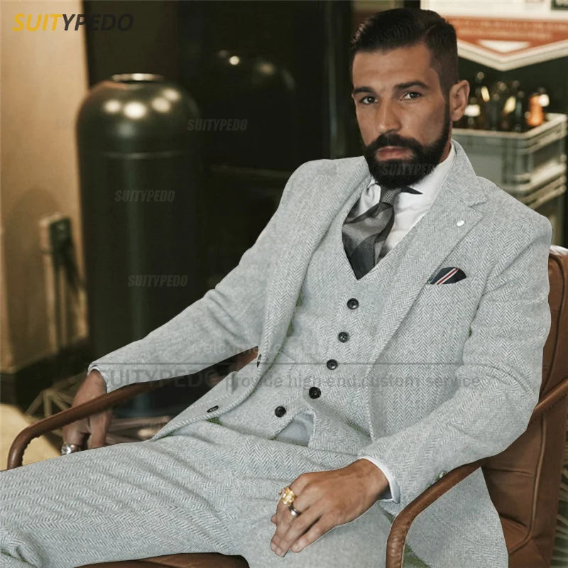 TPSAADE Men’s Smart Casual 2-Piece Suit – Stylish Wedding Jacket & Pant Set
