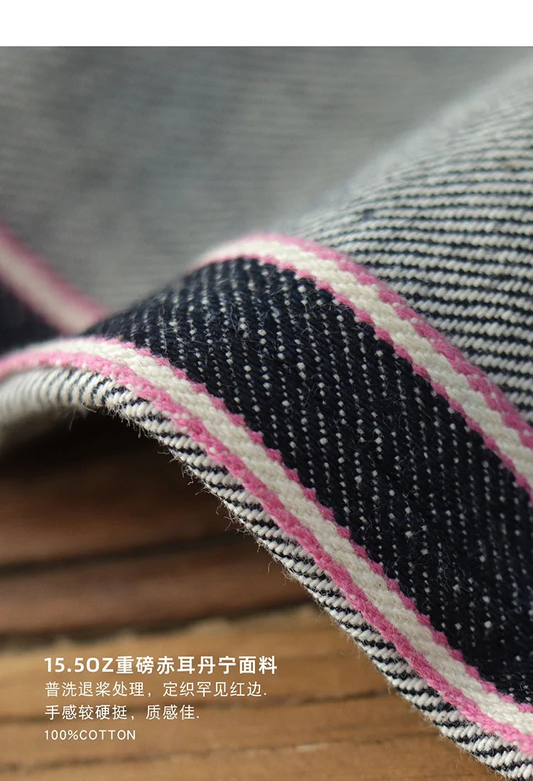 Iceupsnow Men’s Vintage High-Waist Loose Fit Plaid Denim Jeans - Full-Length Straight-Leg for Winter