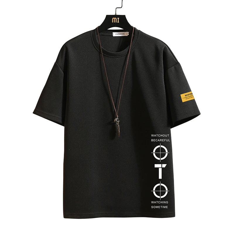 Solid Color Casual Polyester T-Shirt for Men – Comfortable & Stylish