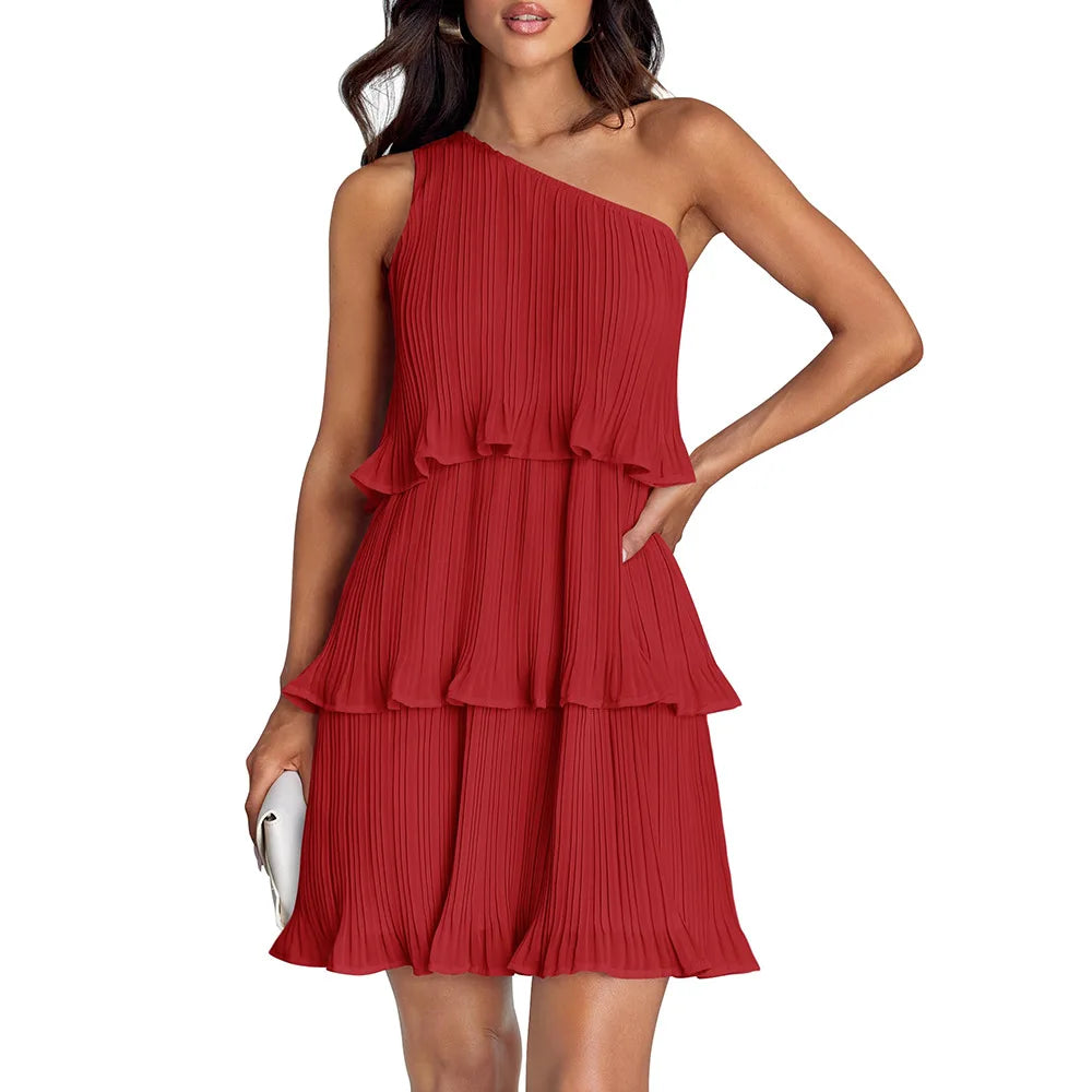 YJKDYK Women’s One-Shoulder A-Line Beach Dress – Summer 2024 Collection