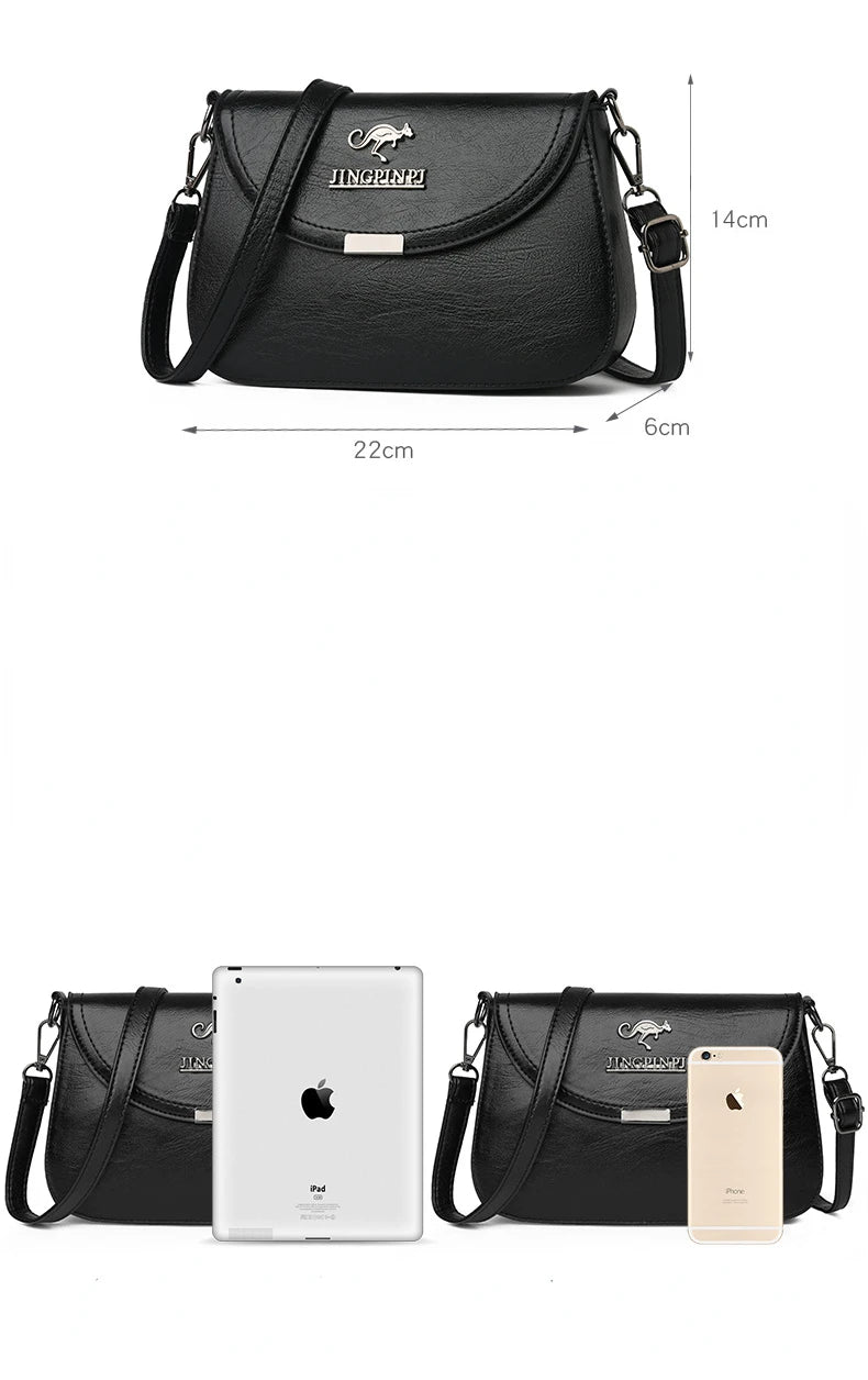 NoEnName_Null PU Shoulder Bag for Women – Soft Square Design with Interior Compartments