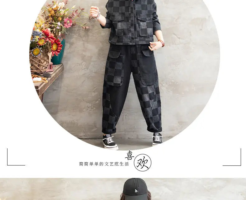 Stylish Denim Jacket Suit for Office Ladies