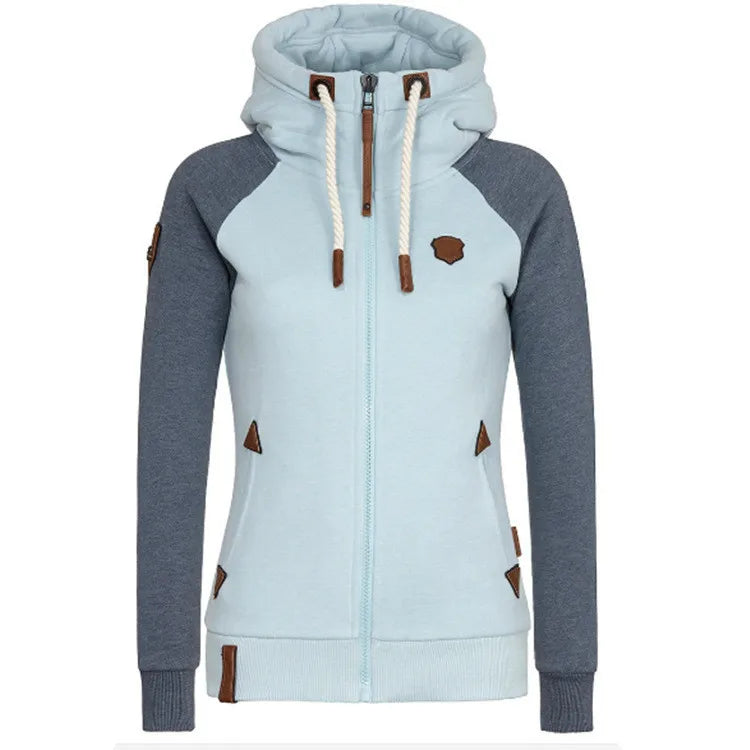 Btsukimi Women's Slim Fit Hooded Zip-Up Sweatshirt - Casual Spring & Autumn Jacket