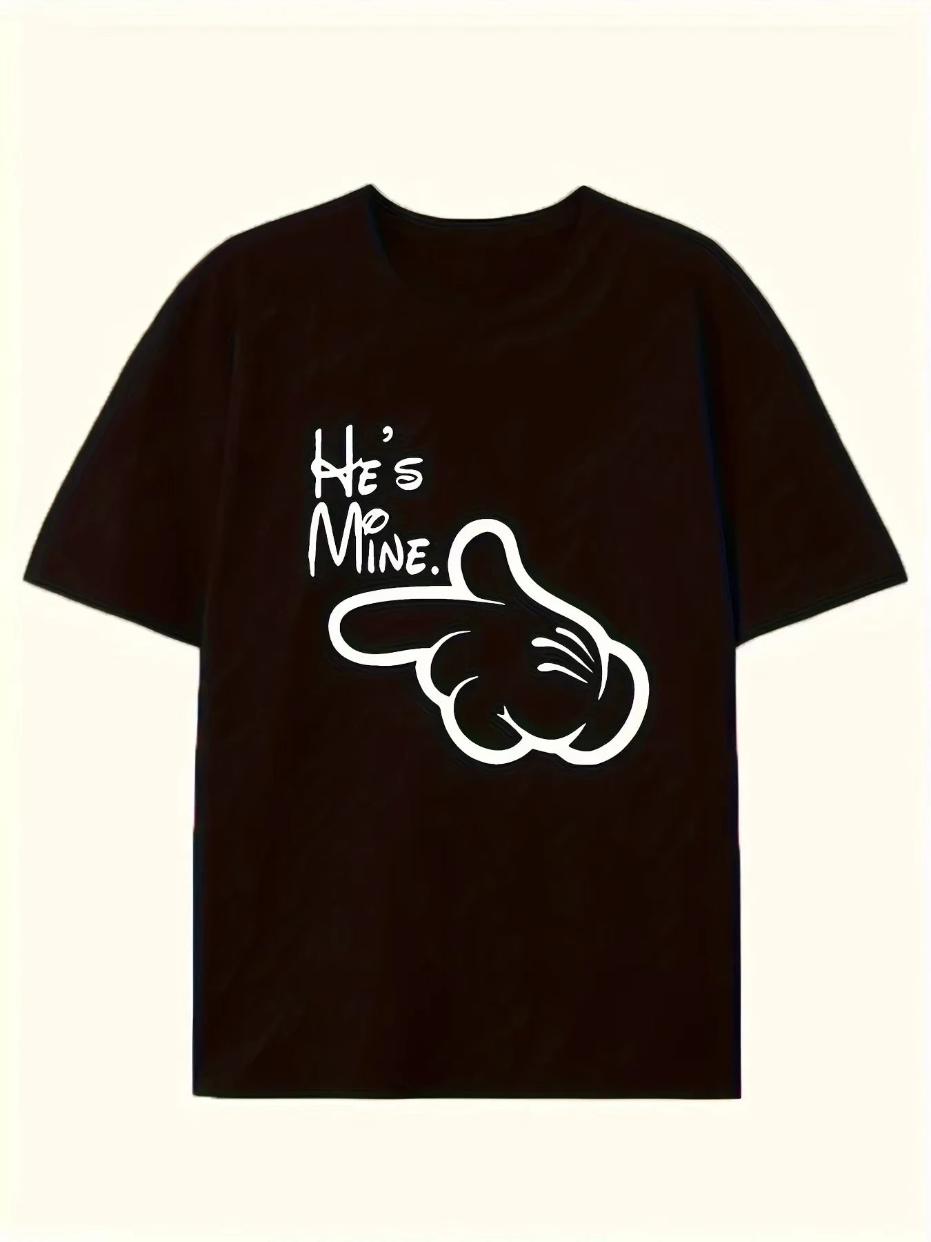 Women summer casual  t-shirts streetwear tops front with he/she is me graphic
