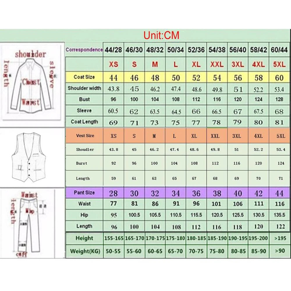 Brown Tweed Men 3 Pieces Formal Business Gentle-Mens Groom Wedding Dress Blazer Suits(Jacket+Pants+Vest)