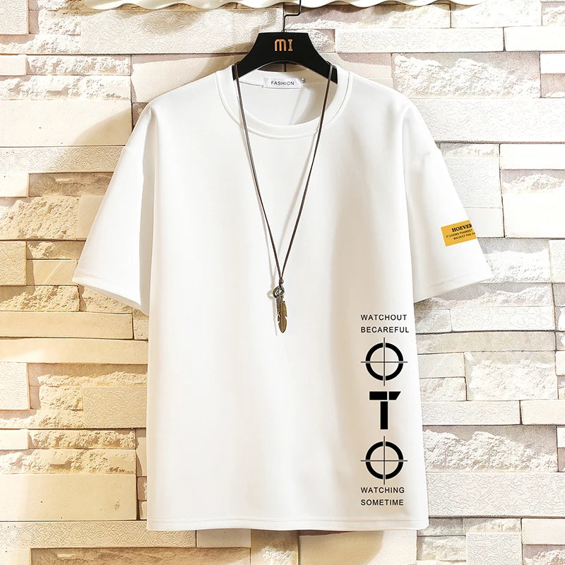 Solid Color Casual Polyester T-Shirt for Men – Comfortable & Stylish