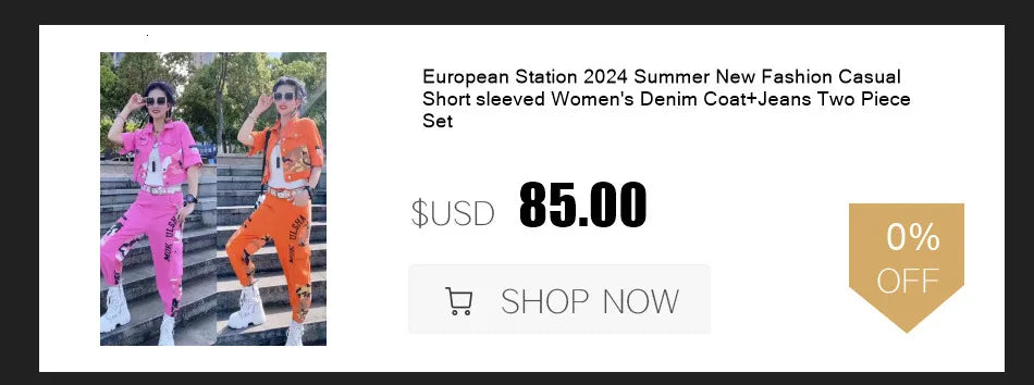 2024 Spring Autumn New Fashion Cool Personality Distressed Print Denim Set Women Loose Long Sleeved Jacket + Jeans