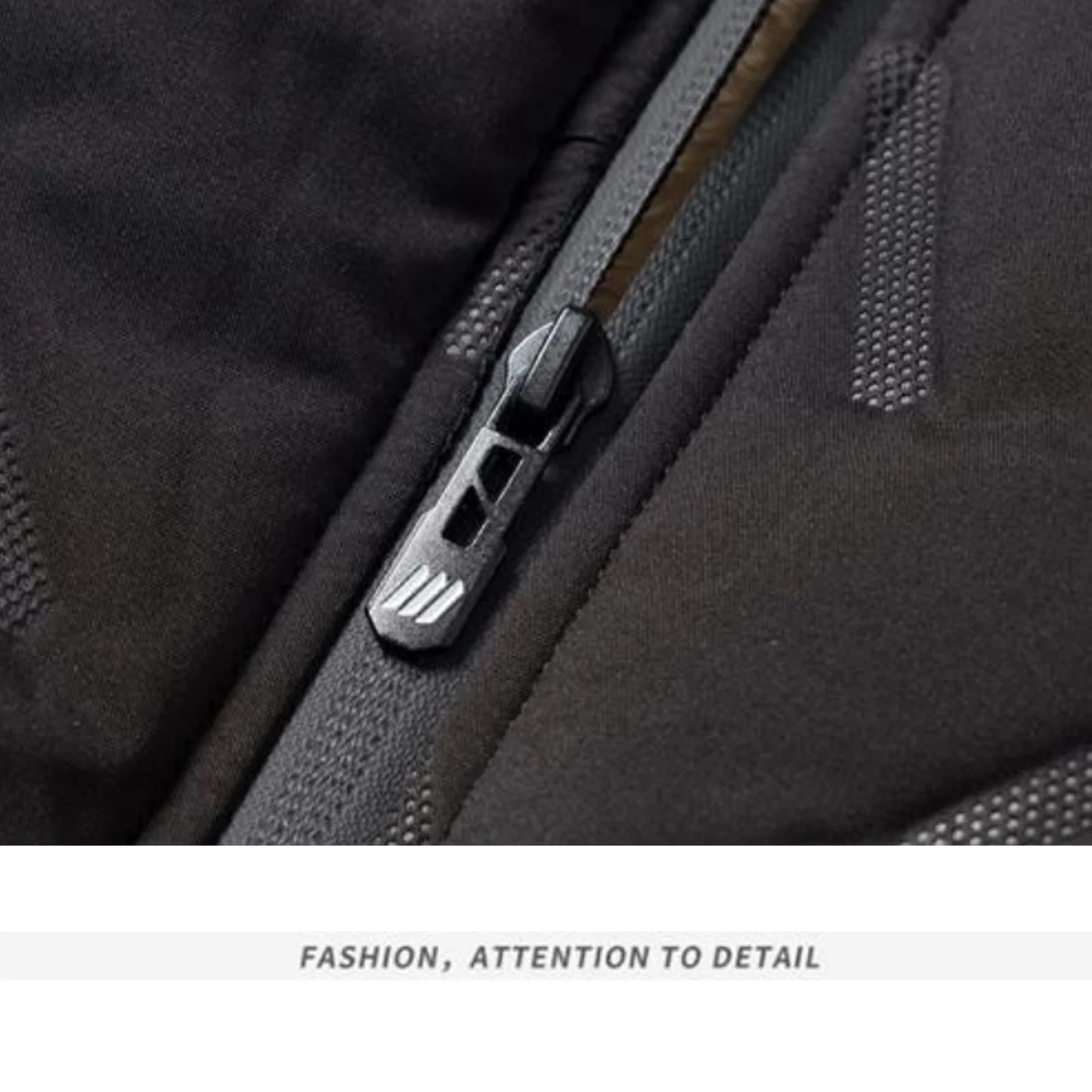 NoEnName_Null Men's Casual Zipper Jacket – Thick Polyester Outerwear for Autumn & Winter