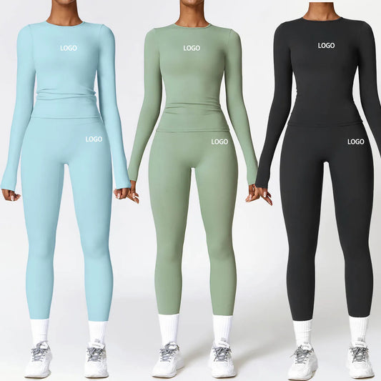 YEHAN Women's Yoga Set - High Waist Spandex/Nylon Sportswear for Fitness & Workout