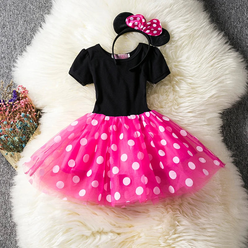 RBVH Baby Girl’s A-Line Polka Dot Dress with Bow – All-Season Fashion