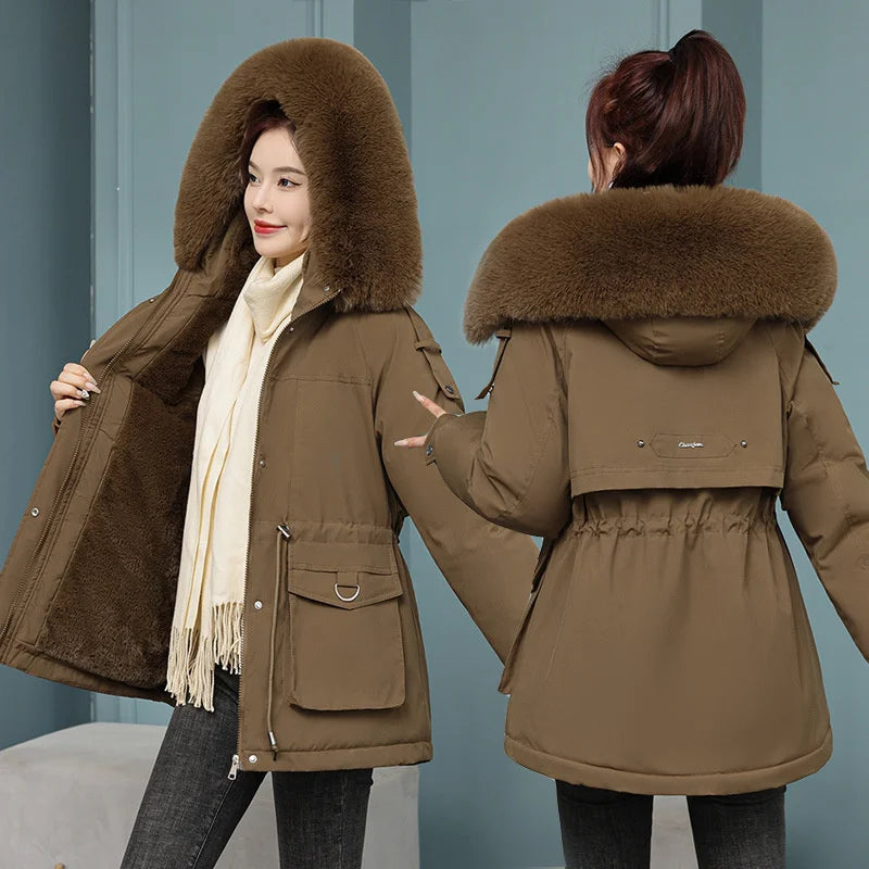 Women's Thick Hooded Winter Jacket - Warm & Stylish