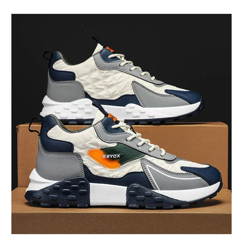 NoEnName_Null Men's Casual Lace-Up Shoes - Winter-Ready Leather Sneakers