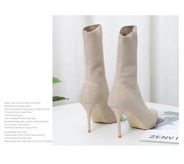 YBQJOO Women's Chelsea Boots – Pointed Toe, Ultra-High Heel, Sexy and Stylish Winter Footwear