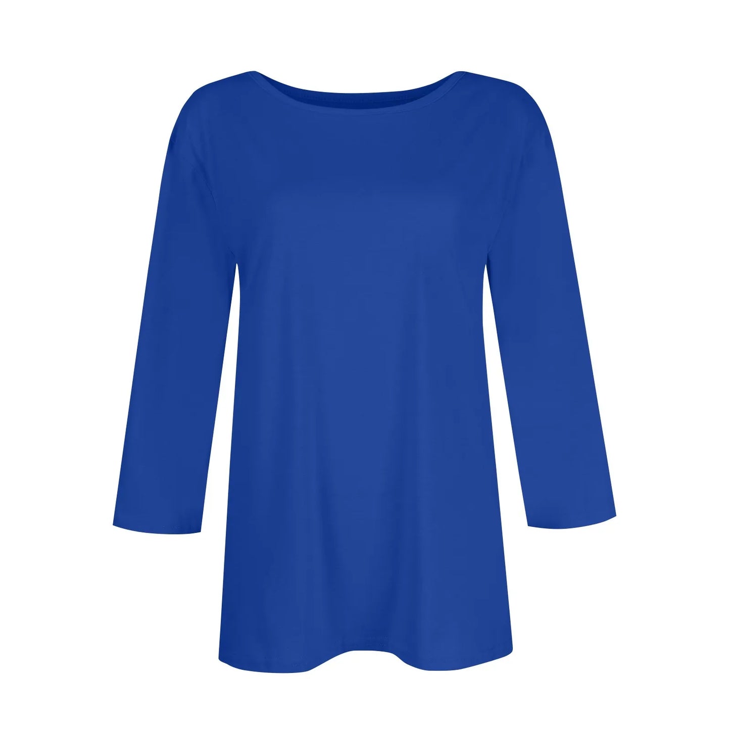 Women's Summer T-Shirts 2024 Fashion Casual Everyday Versatile O-Neck 3/4 Length Sleeve Tops Solid Color T-Shirt Tops Plus Size