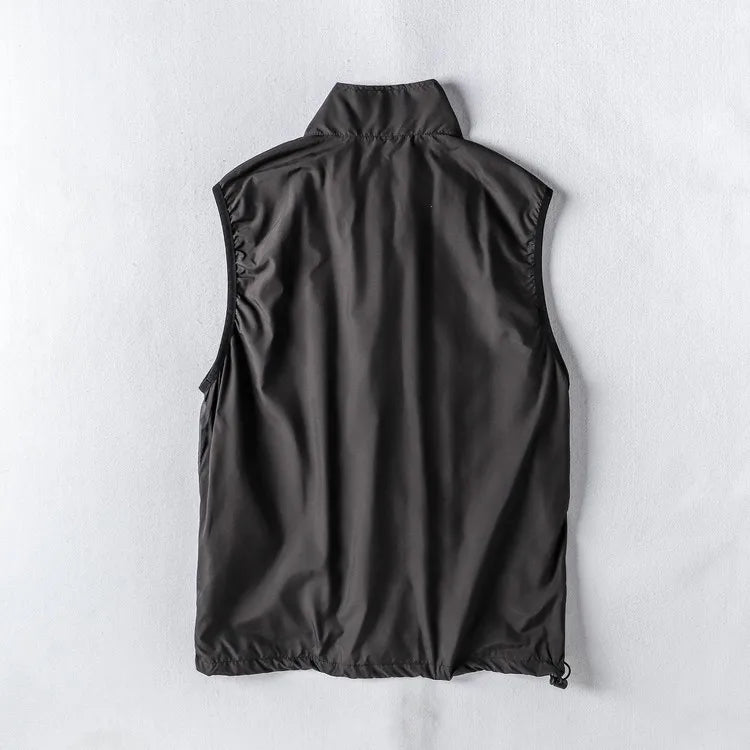 Men's Summer Thin Sport Qui Dry Vest Outdoor Casual Breathable Sun Protection f Sve Open Cardigan Tank Top