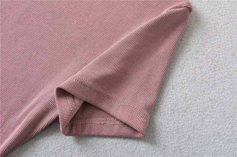 STVY Women's Slim Fit Solid Knit Tee with O-Neck - High Street Spring/Summer Top