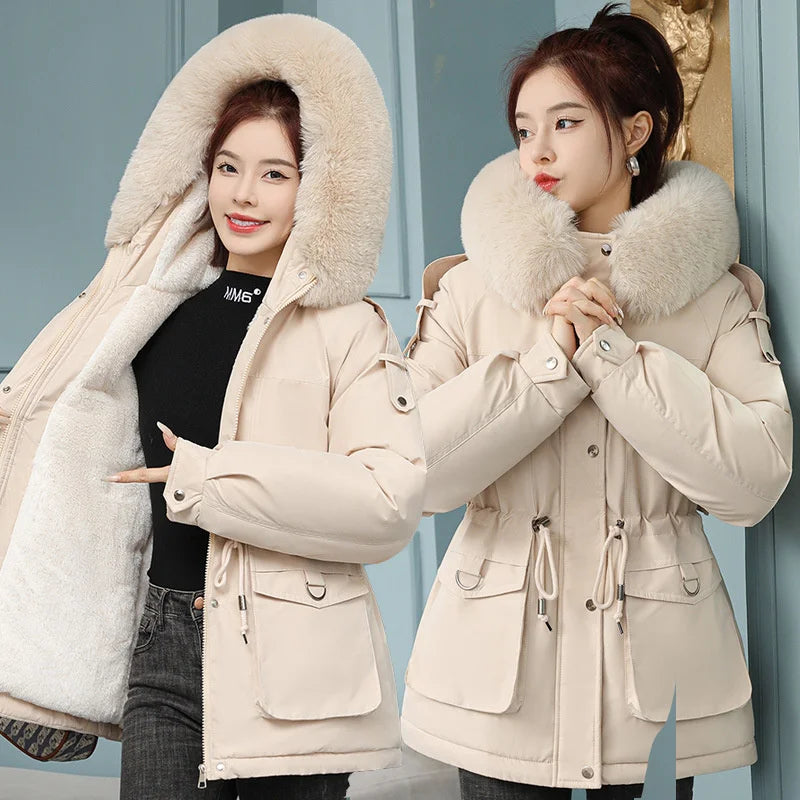 Women's Thick Hooded Winter Jacket - Warm & Stylish