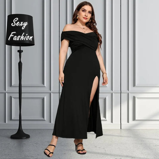 WSFEC Plus Size Casual Sexy Ankle-Length Dress for Women