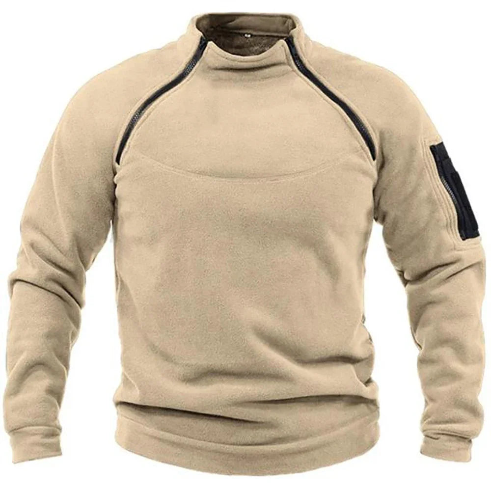 DETTRU Chinese Style Fleece Pullover for Men – Autumn & Winter