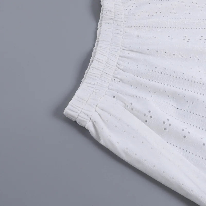 CYSAYS Women’s Casual Pullover Top with Hollow Out Details & Flare Sleeves – Summer 2024 Collection
