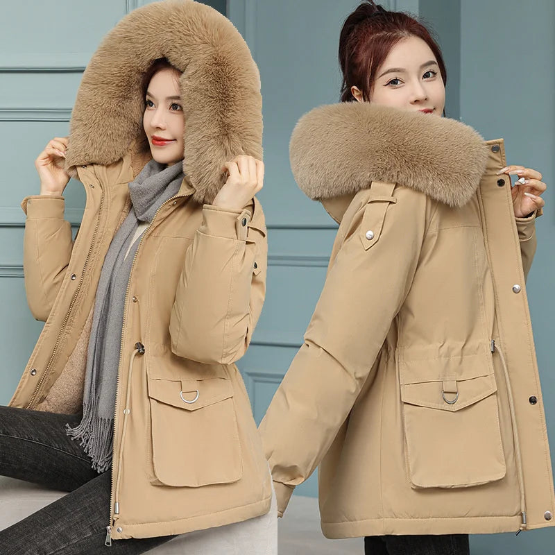Women's Thick Hooded Winter Jacket - Warm & Stylish