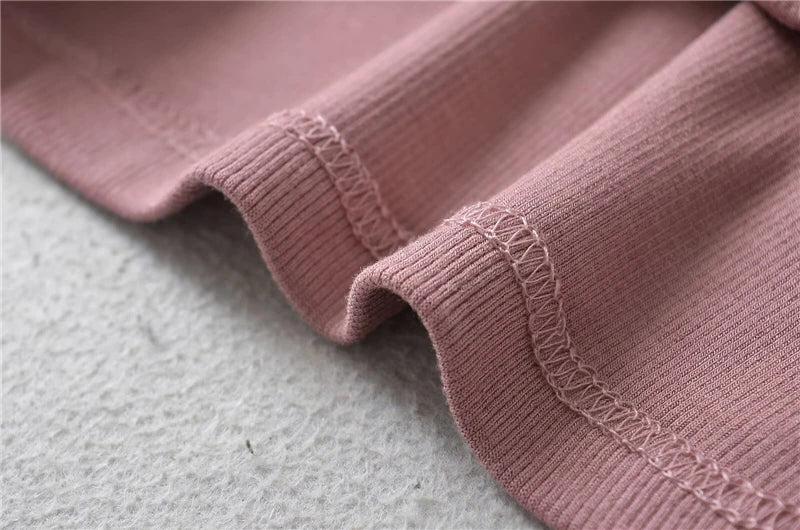 STVY Women's Slim Fit Solid Knit Tee with O-Neck - High Street Spring/Summer Top