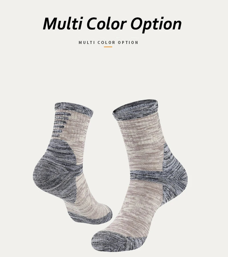 YWSLRC Men's Cotton Hiking Socks – Elastic, Anti-Slip, Moisture-Wicking for Daily & Exercise