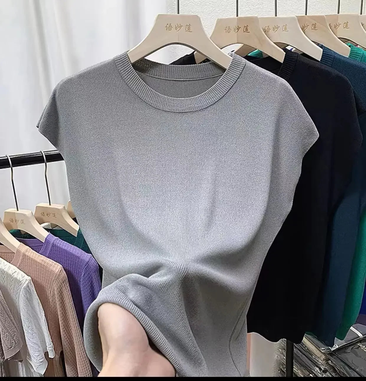 Women's Summer Casual Sleeveless O-Neck Tee ZX1615 by NoEnName_Null