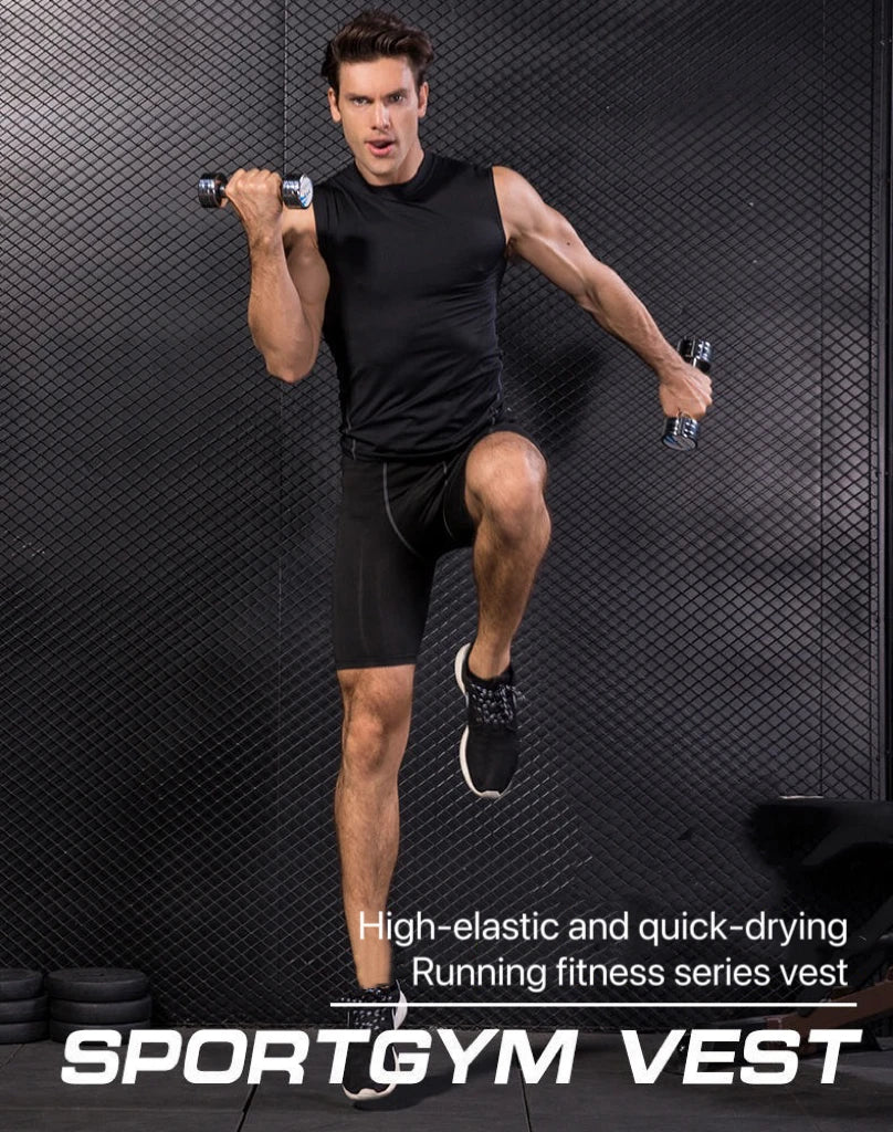 Chen Asta Men's Sports Tank Top - Polyester Spandex Running Shirt for Summer Travel & Fitness