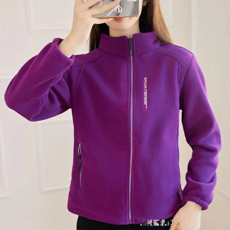 Zuolunouba Women's Casual Slim Fit Turtleneck Zip-Up Fleece Jacket – Winter Collection