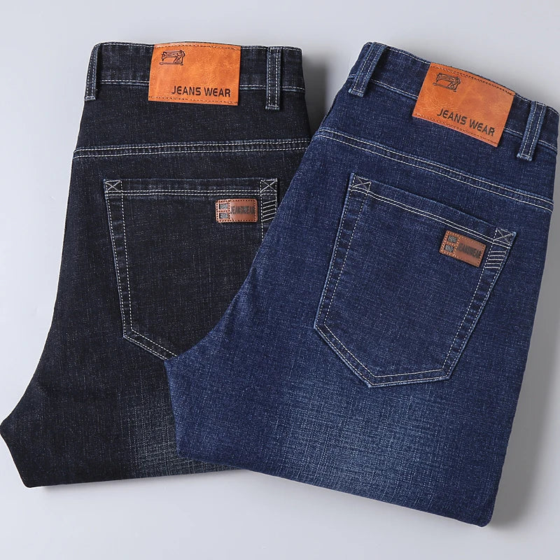 Odinokov Men’s Casual Straight-Leg Denim Jeans - Durable & Stylish