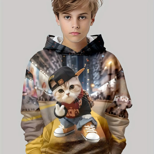 Colorful Cartoon Print Kids Sweatshirt – Casual Pullover for Boys & Girls (Ages 3–12)