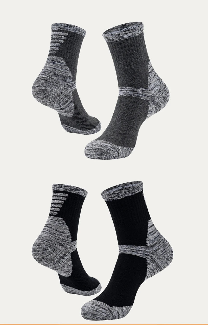 YWSLRC Men's Cotton Hiking Socks – Elastic, Anti-Slip, Moisture-Wicking for Daily & Exercise