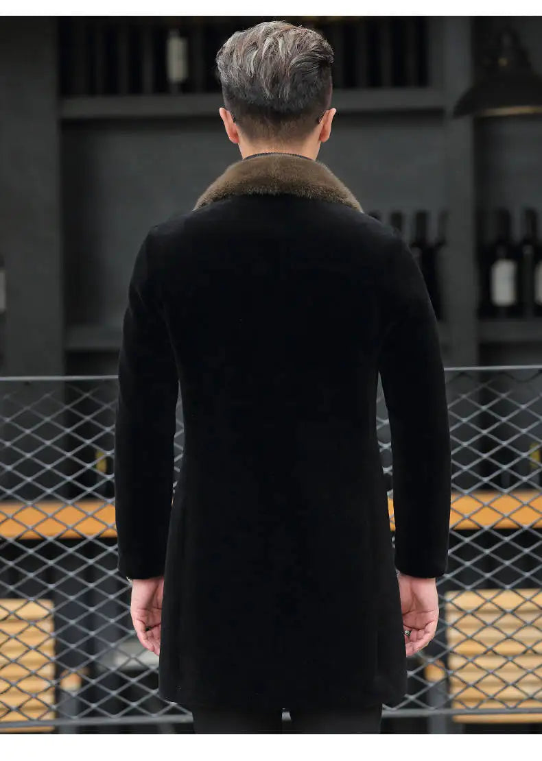 NoEnName_Null Men’s Casual Wool Blend Trench Coat – Stylish, Warm, and Perfect for Autumn & Winter